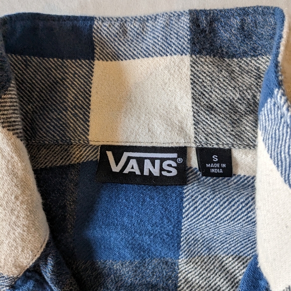 Vans Off The Wall Blue/Grey/White Flannel, Size S - Picture 2 of 16